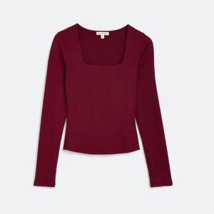 Nine Britton Burgundy Long Sleeve Top